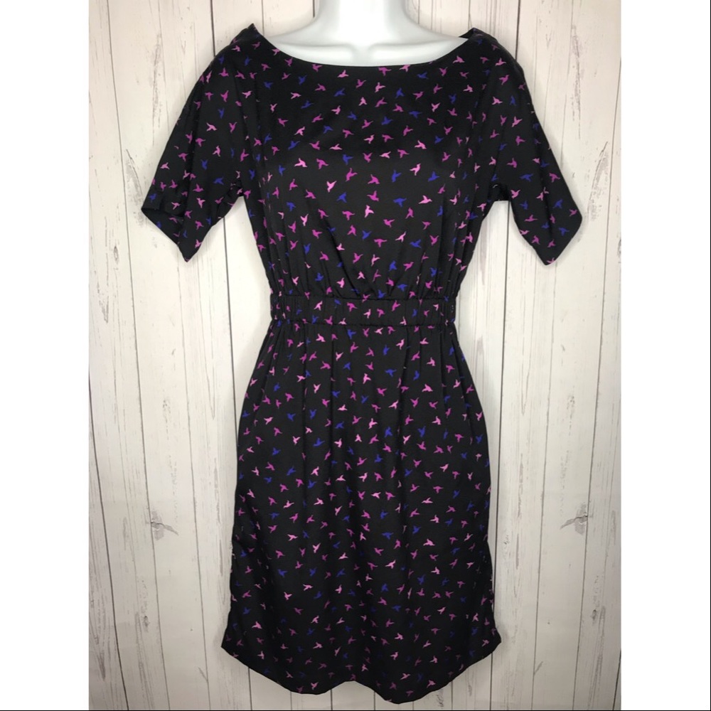 Funky People Size Small Black Bird Print Dress